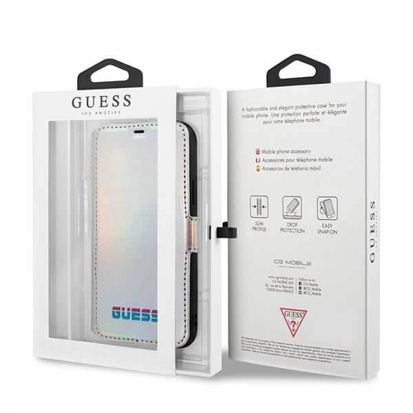 Etui Guess GUFLBKN58BLD iPhone 11 Pro srebrny/silver book Iridescent