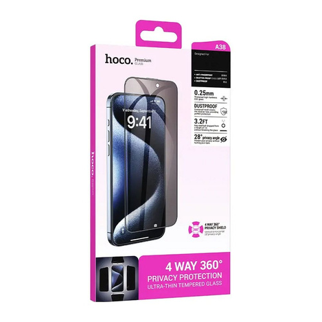HOCO szkło hartowane 360-degree privacy do IPHONE 15 Plus