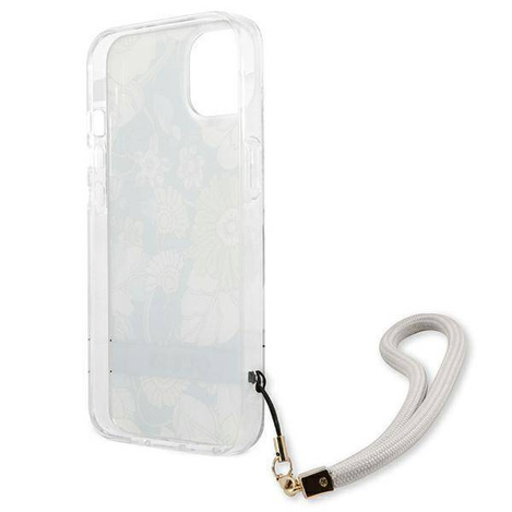 Etui IPHONE 13 MINI Guess Hardcase Flower Strap (GUHCP13SHFLSN) zielone