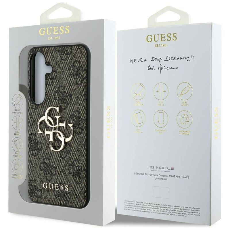 Etui Guess Big 4G Logo Classic Logo do Samsung Galaxy S25 brązowy