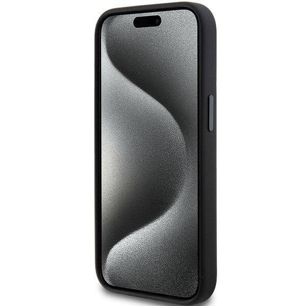 Karl Lagerfeld Choupette Metal Pin-Hülle aus Silikon für iPhone 15 Plus / 14 Plus – Schwarz