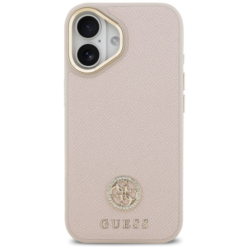 GUESS futerał do IPHONE 17 kompatybilny z MagSafe GUHMP17SPGCRMDEP (PU W/ Grained Strass Logo) różowy