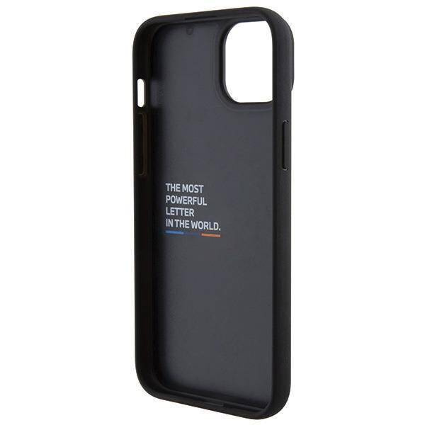 BMW BMHCP15M22PTDK iPhone 15 Plus 6.7&quot; black/black Leather Stamp Tricolor