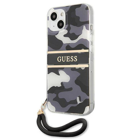 Guess nakładka do iPhone 13 6,1" GUHCP13MKCABBK czarny hard case Camo Strap Collection