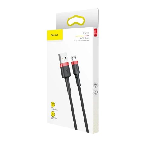 Baseus Cafule Cable - Dwustronny kabel połączeniowy micro USB na USB QC 3.0, 1.5 A, 2 m (czerwony/czarny)