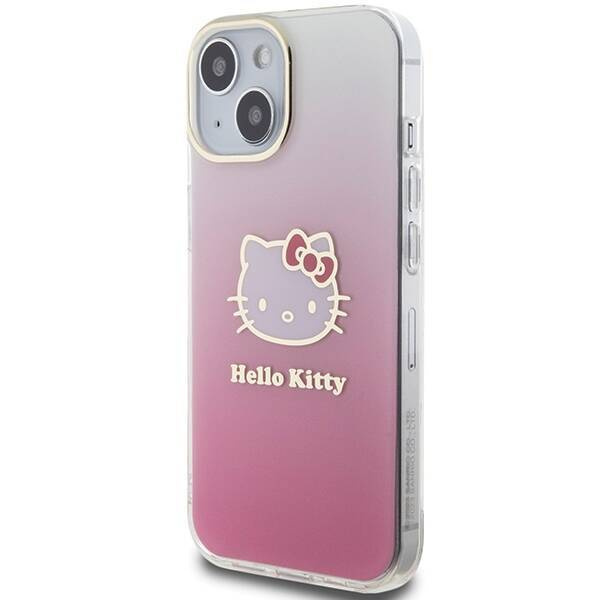 Hello Kitty IML Gradient Electrop Kitty Head Hülle für iPhone 15 – Rosa