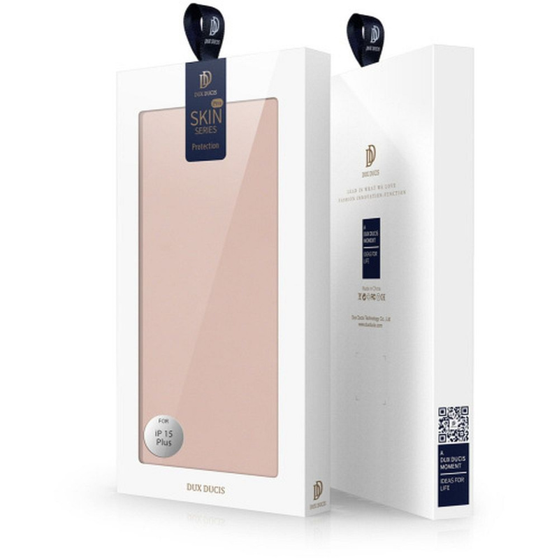 Etui do iPhone 15 Plus pokrowiec z klapką i portfelem Dux Ducis Skin Pro - różowe