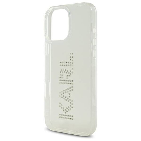 Oryginalne Etui IPHONE 16 PRO MAX Karl Lagerfeld Hardcase IML Rhinestones Logo (KLHCP16XHKLSTDCT) transparentne