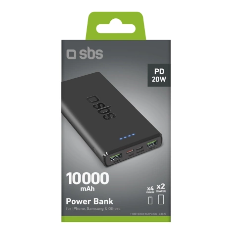 Powerbank SBS TTBB10000FASTPD20K 10000 mAh 20W mit Power Delivery - schwarz