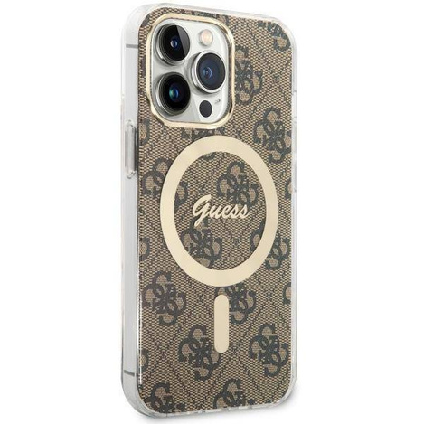 Guess GUHMP13LH4STW iPhone 13 Pro / 13 6.1" Braun/Braun Hardcase 4G MagSafe