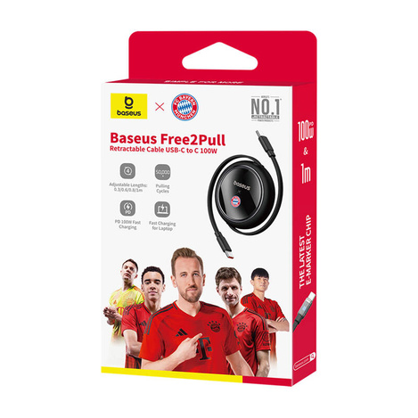 Baseus Kabel Ładowania USB-C do USB-C 100W (czarny) Edycja Bayern