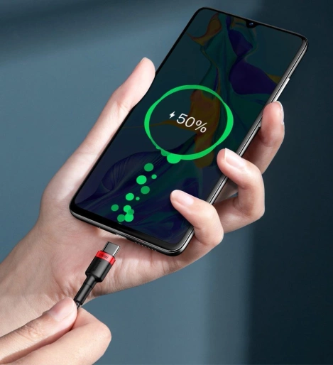 Baseus Cafule nylonowy kabel przewód USB Typ C Power Delivery 2.0 100W 20V 5A 2m czarny (CATKLF-AL91)