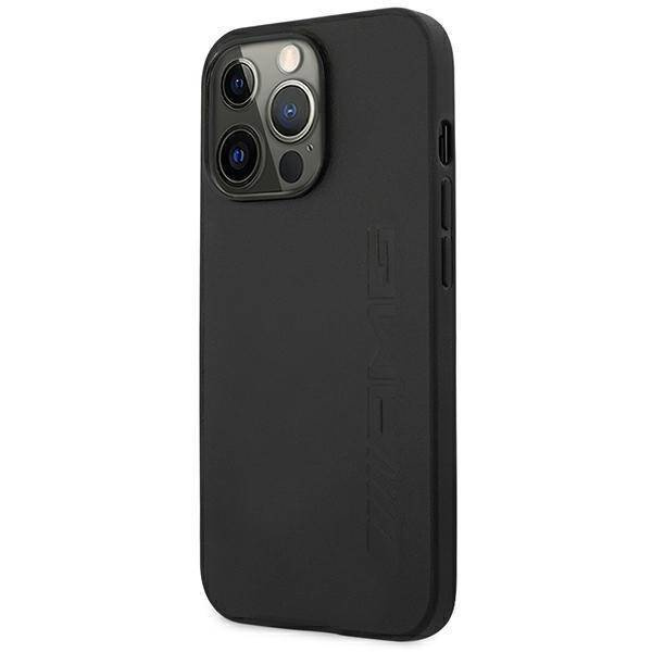 AMG AMHCP14XDOLBK iPhone 14 Pro Max 6,7 &quot;schwarz / schwarz Hardcase Leder Hot Stamped