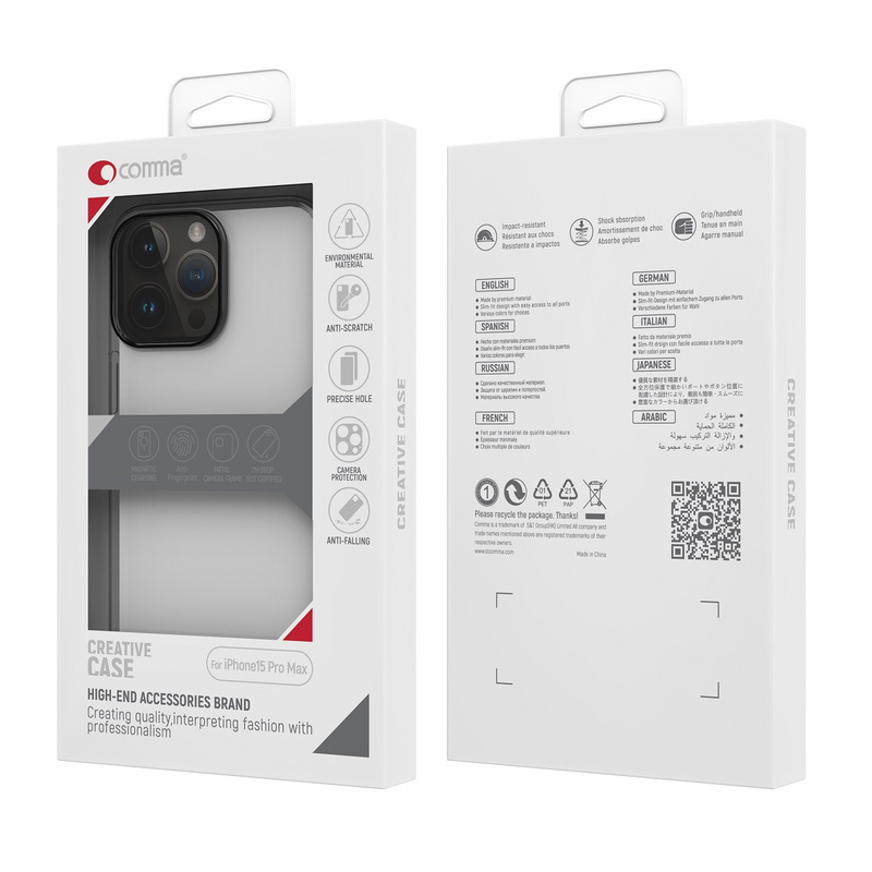 Comma nakładka Hard Jacket do iPhone 15 przeźroczysta antybakteryjna