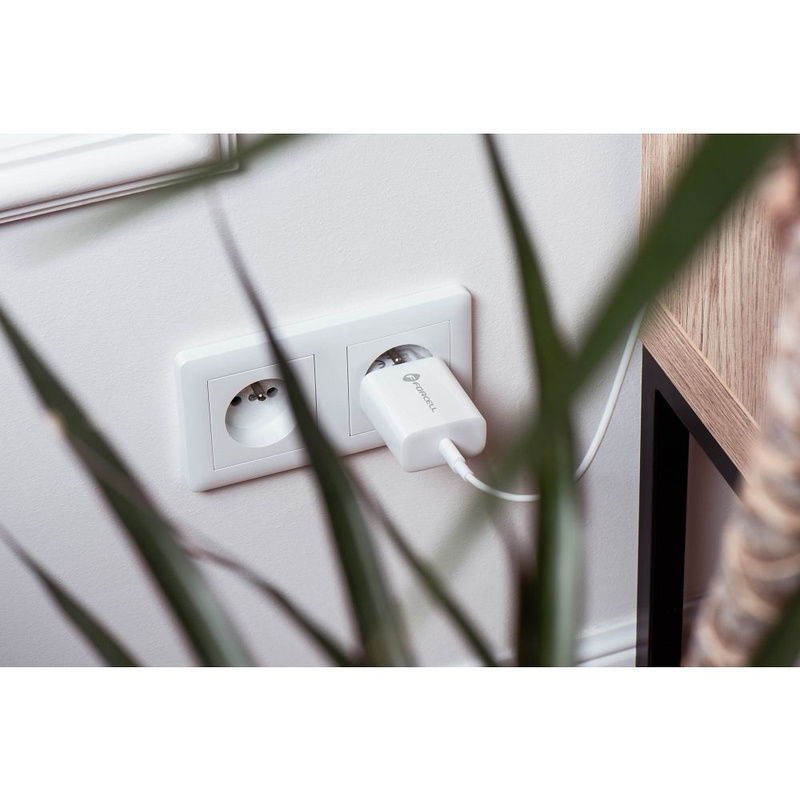 Forcell Ładowarka Sieciowa ze złączem USB typ C i kablem lightning - 3A 20W z funkcją ładowania PD i QC 4.0