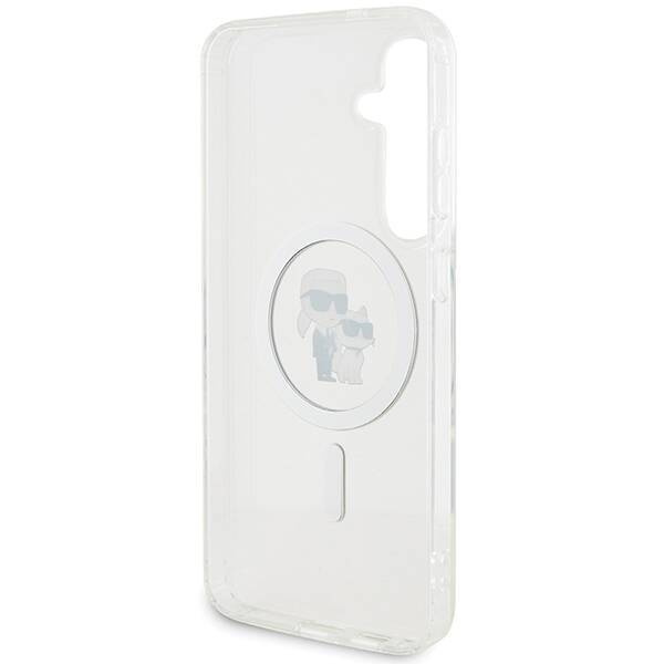 Oryginalne Etui KARL LAGERFELD hardcase IML Karl&Choupette MagSafe KLHMS24SHGKCNOT do Samsung Galaxy S24 przezroczysty
