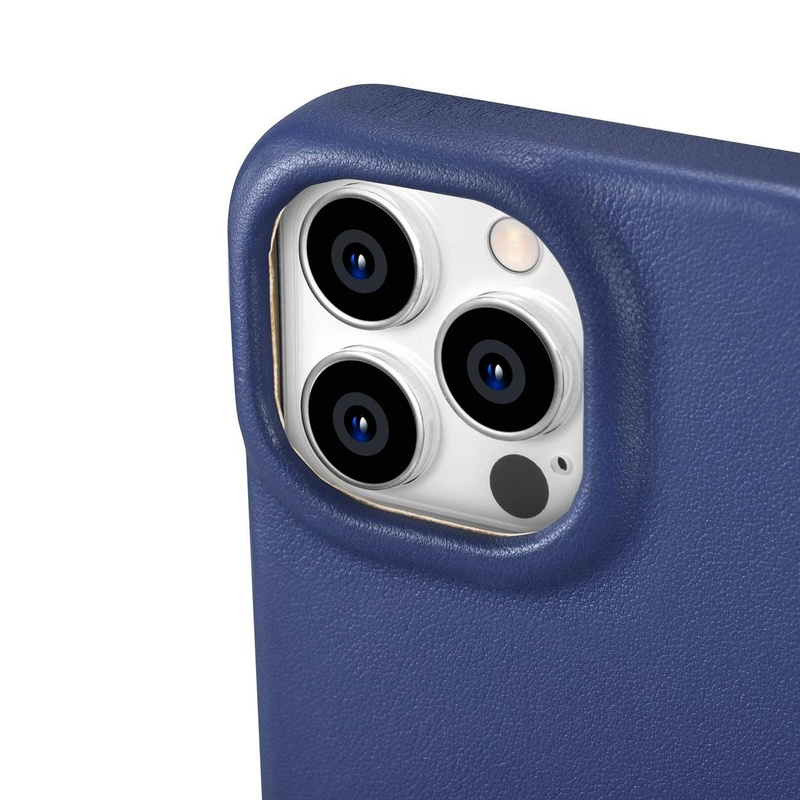 iCarer CE Premium Leather Folio Case iPhone 14 Pro Flip Magnetic MagSafe Leather Case blue (WMI14220714-BU)