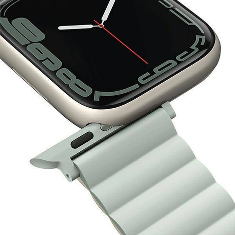 UNIQ pasek Revix Apple Watch Series 4/5/6/7/8/SE/SE2/Ultra 42/44/45mm. Reversible Magnetic szałwia-beżowy/sage-beige