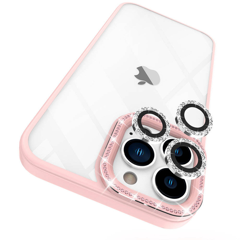 Kingxbar Sparkle Series Hülle iPhone 13 Pro mit Kristallen Rückseite rosa