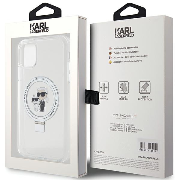 Karl Lagerfeld KLHMN61HMRSKCH iPhone 11 / Xr 6.1&quot; white/white hardcase Ring Stand Karl&amp;Choupette MagSafe