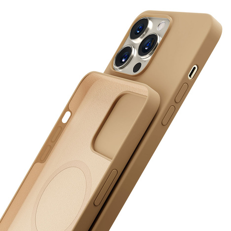 Apple iPhone 15 Pro - 3mk Hardy Silicone MagCase Dark Gold
