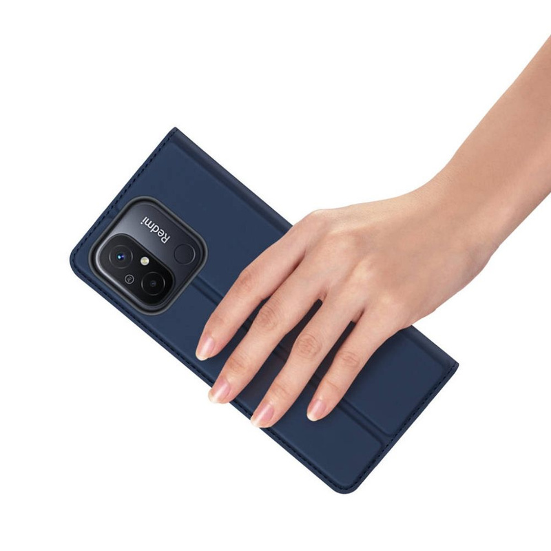 Dux Ducis Skin Pro Hülle für Xiaomi Redmi 11A / Poco C55 / Redmi 12C Cover Flip Card Wallet Stand Blau