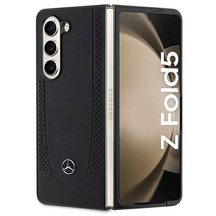Original Handyhülle SAMSUNG GALAXY Z FOLD 5 Mercedes Hardcase Leather Urban (MEHCZFD5ARMBK) schwarz