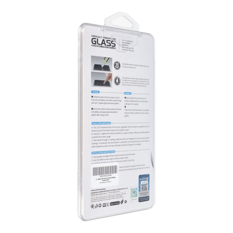 Szkło hartowane X-ONE Full Cover Extra Strong Crystal Clear - do iPhone 15 Pro (full glue) czarny