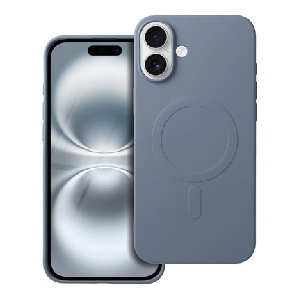 Futerał SILICONE MAG COVER (big hole) kompatybilny z MagSafe do IPHONE 16 Plus jasny niebieski