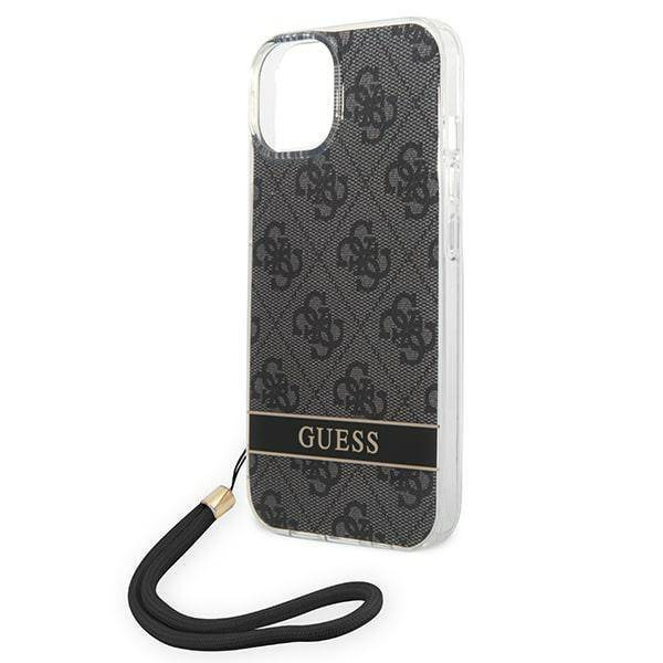 Oryginalne Etui IPHONE 14 PLUS Guess Hardcase 4G Print Strap (GUOHCP14MH4STK) czarne