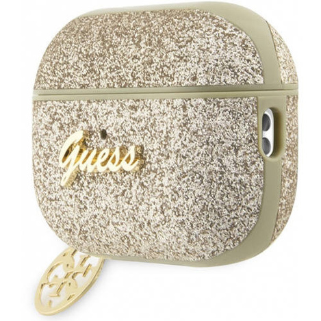 Guess GUAP2GLGSHD AirPods Pro 2 cover złoty/gold Glitter Flake 4G Charm