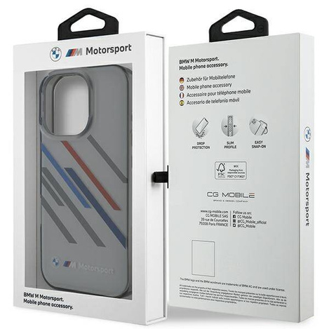 Original Case IPHONE 16 PRO BMW Hardcase Motosport IML Random Stripes (BMHCP16L23HTRAG) gray