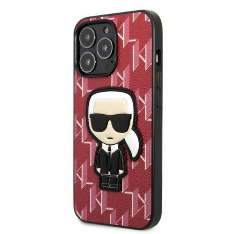 Original Case IPHONE 13 PRO Karl Lagerfeld Hardcase Monogram Ikonik Patch red