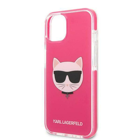Original Handyhülle IPHONE 13 Karl Lagerfeld Hardcase Choupette Head (KLHCP13MTPECPI) rosa