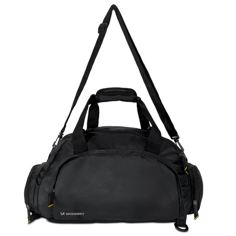 Wozinsky torba sportowa plecak bagaż podręczny torba 40x20x25 cm do samolotu czarny (WSB-B01)