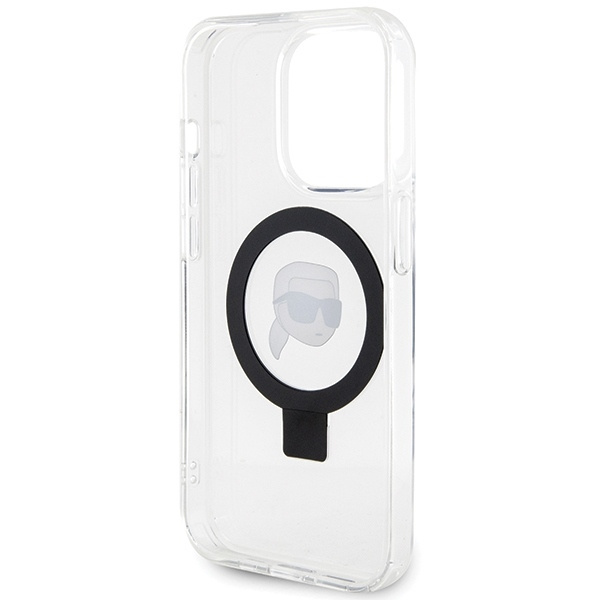 Karl Lagerfeld KLHMP15LHMRSKHH iPhone 15 Pro 6,1&quot; weiß/weiß Hardcase Ring Stand Karl Head MagSafe