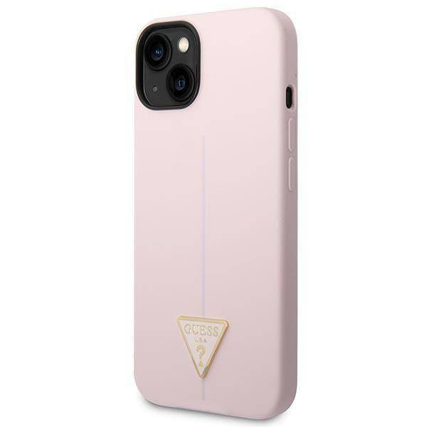 Case IPHONE 14 PLUS Guess Hardcase Silicone Triangle purple
