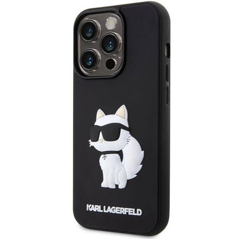 Karl Lagerfeld KLHCP14L3DRKHNK iPhone 14 Pro 6.1" schwarz/schwarz Hardcase Rubber Choupette 3D