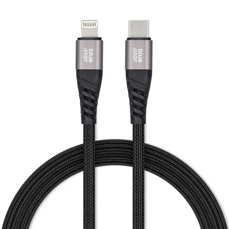 Kabel Blue Star z oplotem ze złączem USB C do Lightning 2,4A