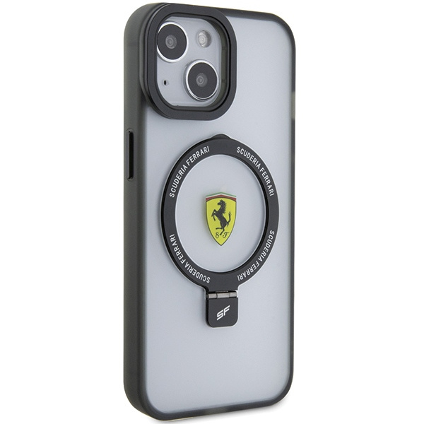 Ferrari FEHMP15SUSCAK iPhone 15 6.1&quot; black/black hardcase Ring Stand 2023 Collection MagSafe