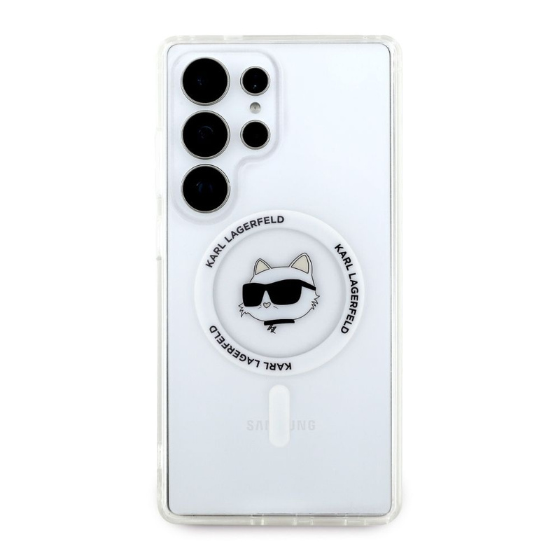 KARL LAGERFELD futerał do SAMSUNG S25 Ultra KLHMS25LHLSCHH (Magnetic IML Metal Choupette Head) biały
