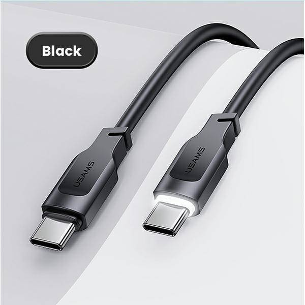 USAMS Kabel USB-C na USB-C PD Fast Charging 1,2m 100W Lithe Series czarny/black SJ567USB01(US-SJ567)