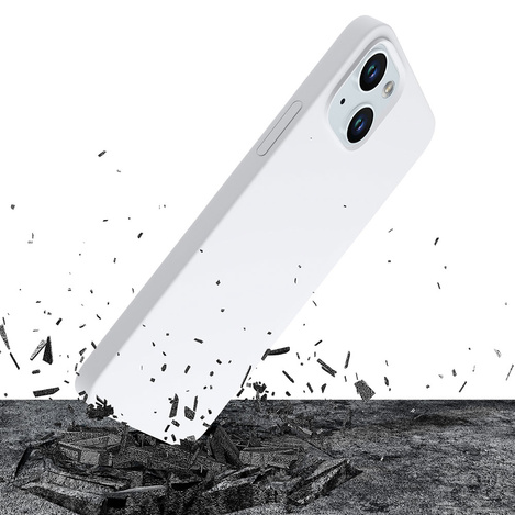 Apple iPhone 15 Plus - 3mk Hardy Silikon MagCase Silber-Weiß