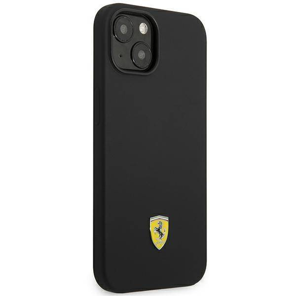 Original Handyhülle IPHONE 14 Ferrari Hardcase Silicone Metal Logo schwarz