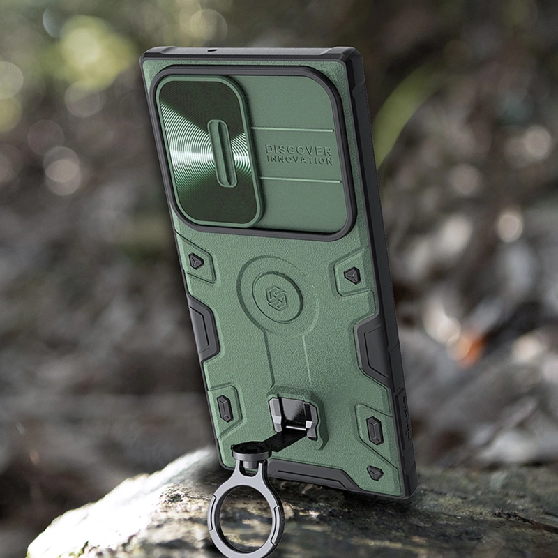 Nillkin CamShield Armor Pro Case etui Samsung Galaxy S23 Ultra pancerny pokrowiec z osłoną na aparat ring podstawka czarne