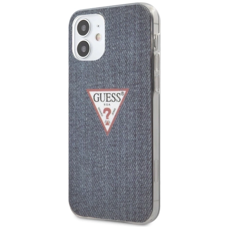 Guess Denim Triangle Dk - Etui iPhone 12 Mini (granatowy)