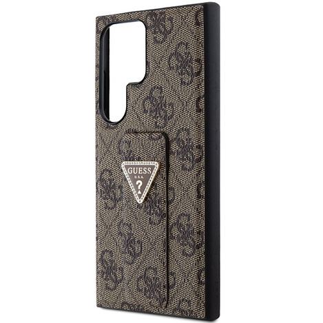 Guess GUHCS24LPGS4TDW S24 Ultra S928 brown/brown hardcase Grip Stand 4G Triangle Strass