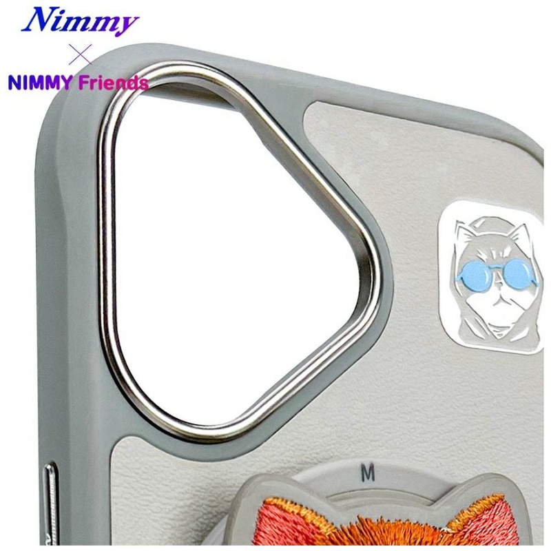 Etui Nimmy Glasses Cool Cat MagSafe do    iPhone 16 szary