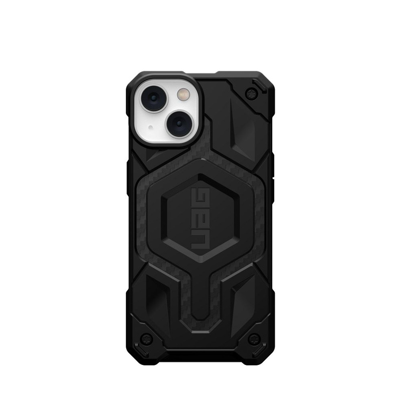 UAG Monarch - Schutzhülle für iPhone 14 Plus kompatibel mit MagSafe (Kohlefaser)