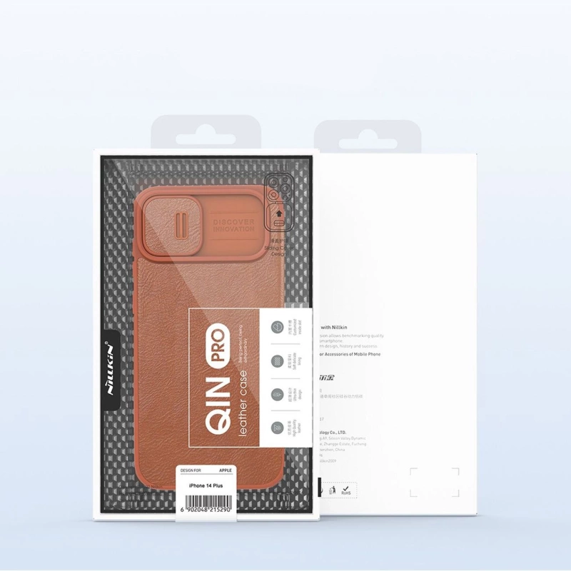 Nillkin Qin Leder Pro Hülle iPhone 14 Plus Kamerahülle Holsterhülle Klapphülle Blau